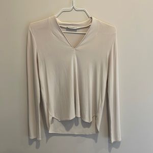 Cream long sleeve blouse